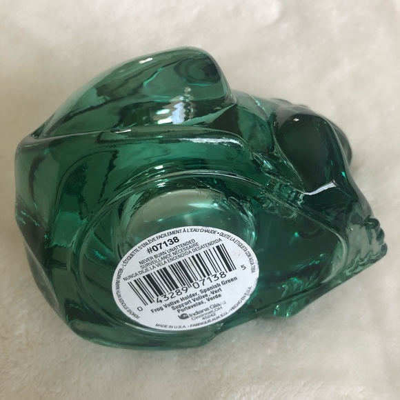 Vintage Indiana Glass “Spanish Green” Frog Votive Candle Holder — #07138 - Picture 5 of 9